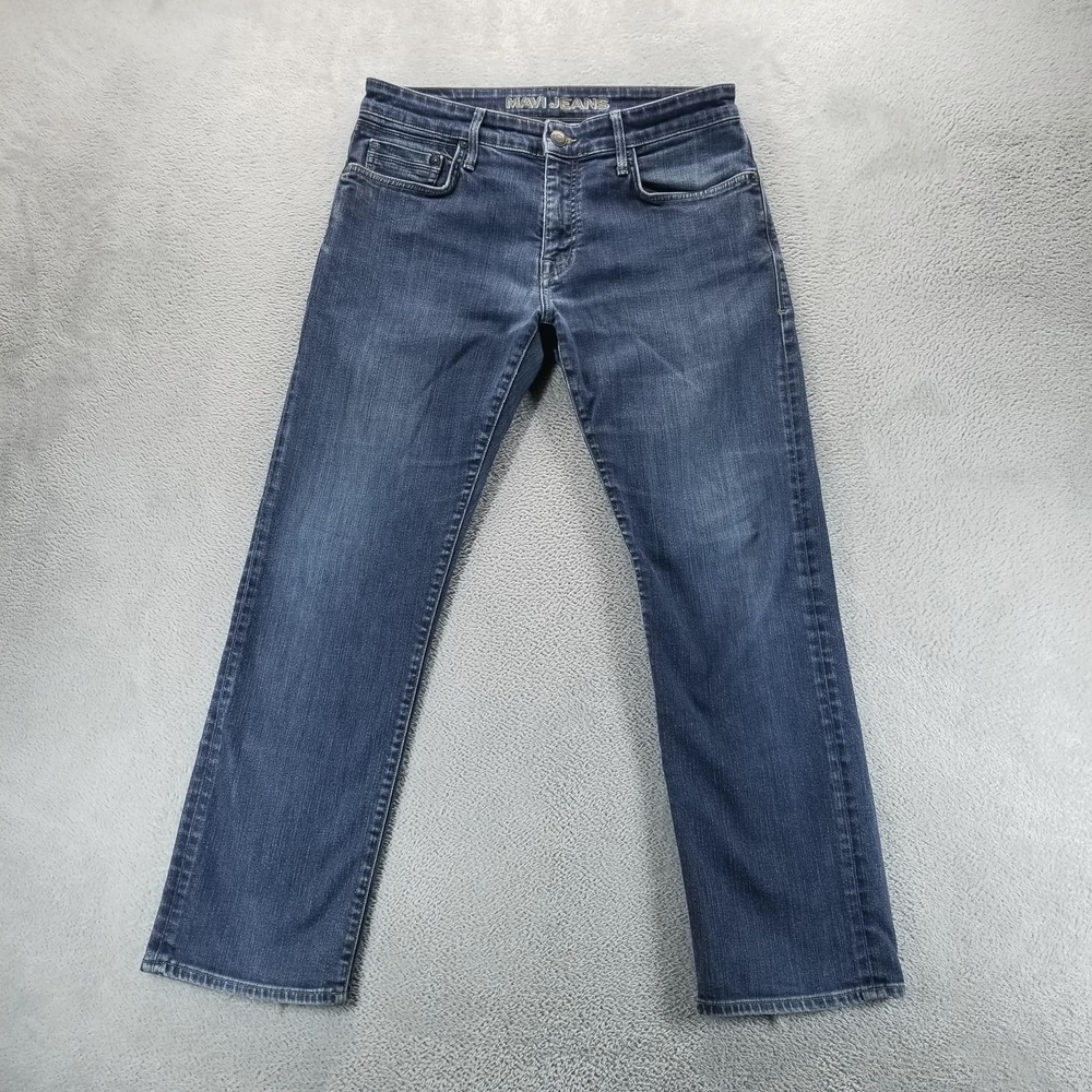 Mavi Jeans Mens 34x30 Blue Zach Straight Leg Dark Wash Stretch Comfort